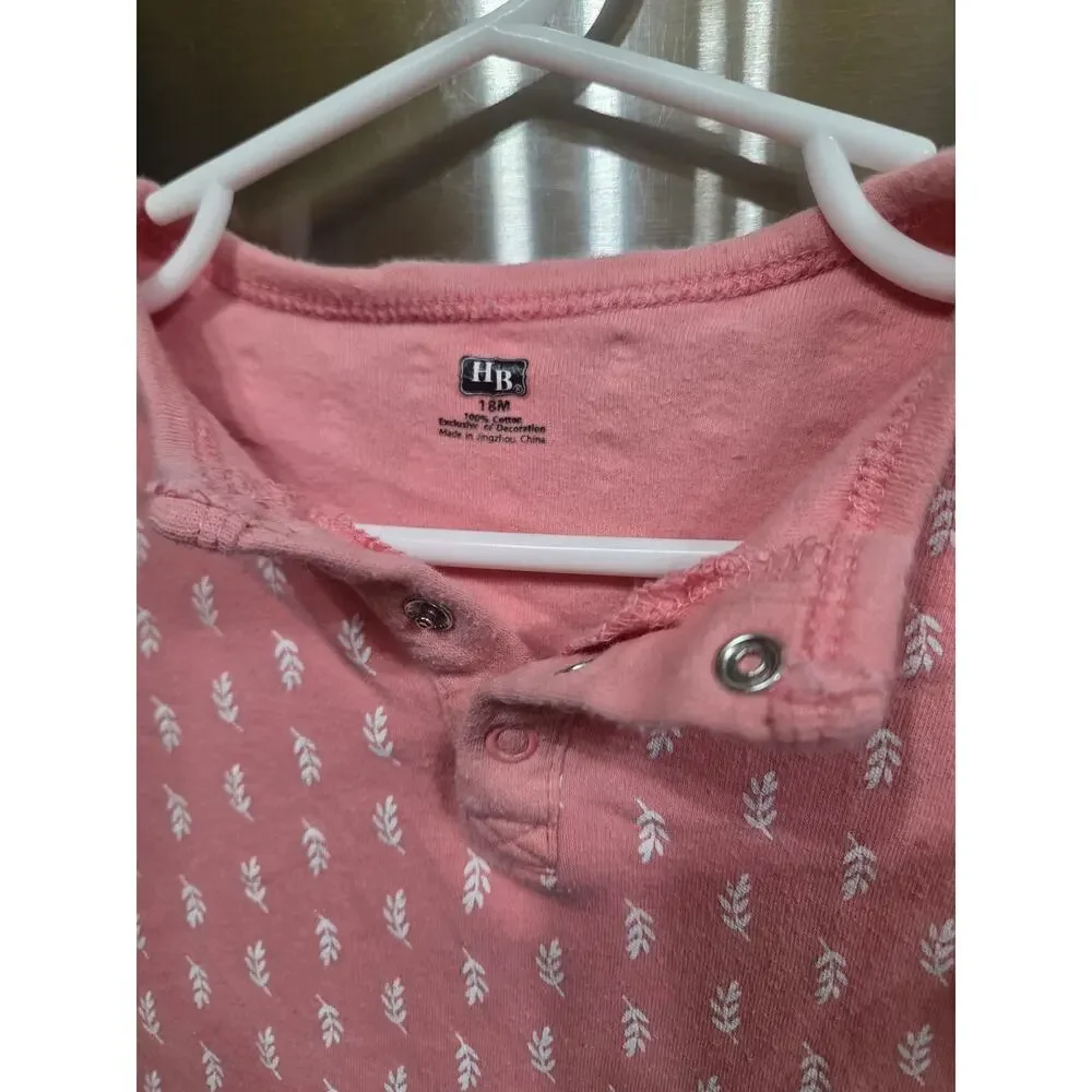 5/$15 Leafy Pink Sleeper - HB - 18mo